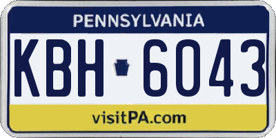 PA license plate KBH6043
