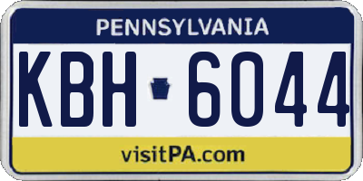 PA license plate KBH6044