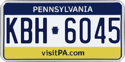 PA license plate KBH6045