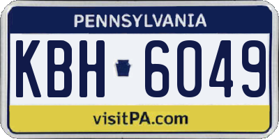 PA license plate KBH6049