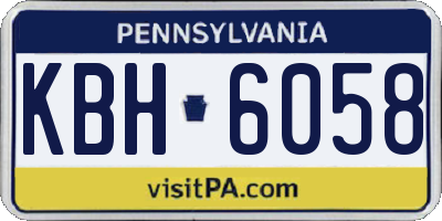 PA license plate KBH6058