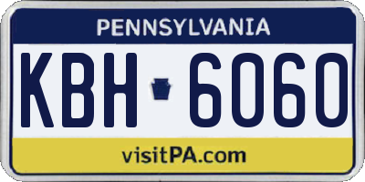 PA license plate KBH6060
