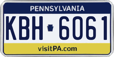 PA license plate KBH6061
