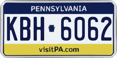 PA license plate KBH6062