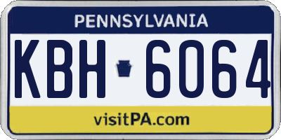 PA license plate KBH6064
