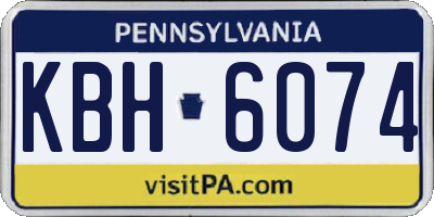 PA license plate KBH6074