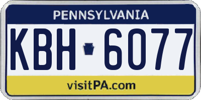 PA license plate KBH6077