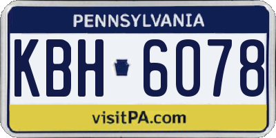 PA license plate KBH6078