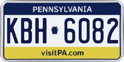 PA license plate KBH6082