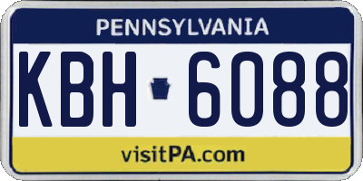PA license plate KBH6088