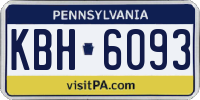 PA license plate KBH6093