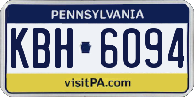 PA license plate KBH6094