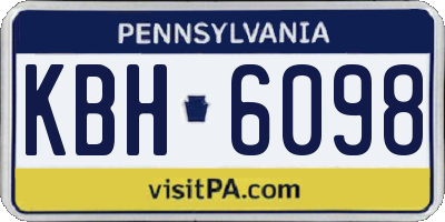 PA license plate KBH6098