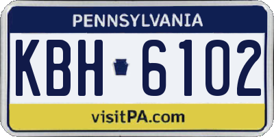 PA license plate KBH6102