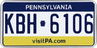 PA license plate KBH6106