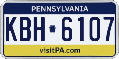 PA license plate KBH6107