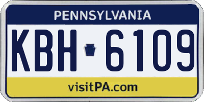 PA license plate KBH6109