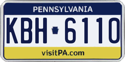 PA license plate KBH6110
