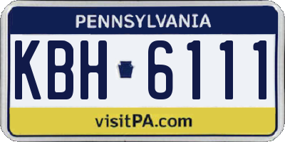 PA license plate KBH6111
