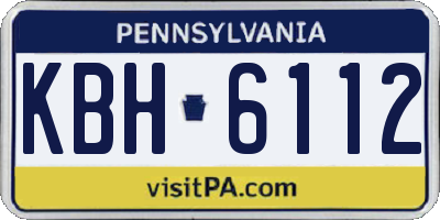 PA license plate KBH6112