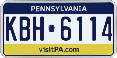 PA license plate KBH6114