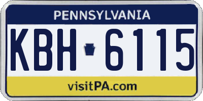 PA license plate KBH6115