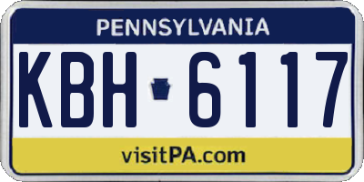 PA license plate KBH6117
