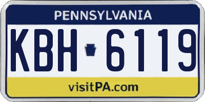 PA license plate KBH6119