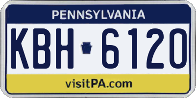 PA license plate KBH6120