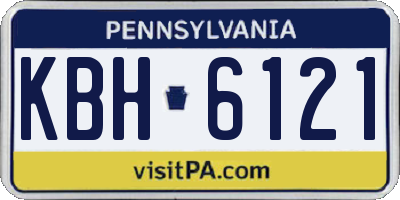 PA license plate KBH6121