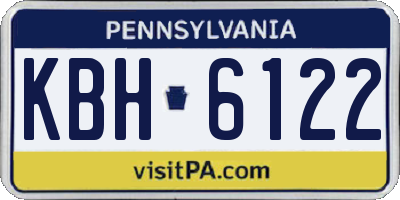 PA license plate KBH6122