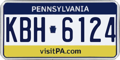 PA license plate KBH6124