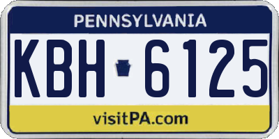 PA license plate KBH6125