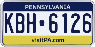 PA license plate KBH6126