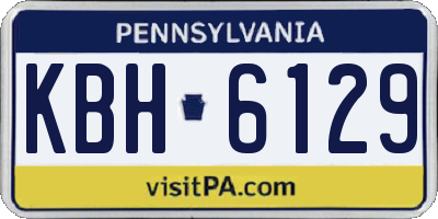 PA license plate KBH6129