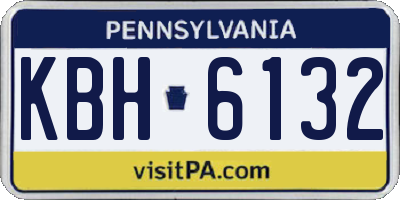 PA license plate KBH6132
