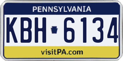 PA license plate KBH6134