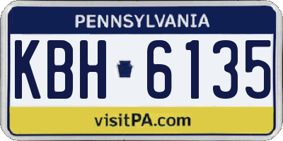 PA license plate KBH6135