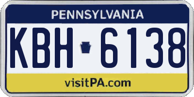 PA license plate KBH6138