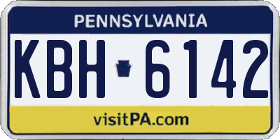 PA license plate KBH6142