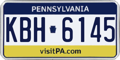 PA license plate KBH6145