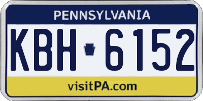 PA license plate KBH6152