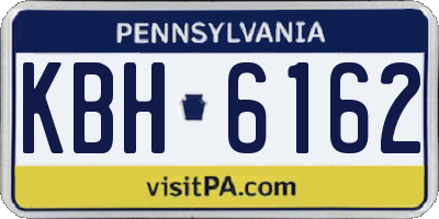 PA license plate KBH6162