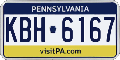 PA license plate KBH6167
