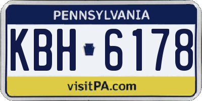 PA license plate KBH6178