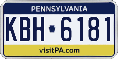 PA license plate KBH6181
