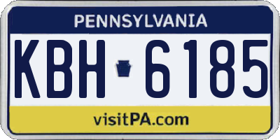 PA license plate KBH6185