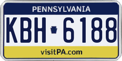 PA license plate KBH6188
