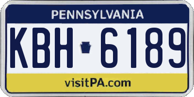 PA license plate KBH6189