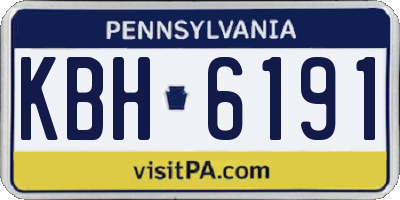 PA license plate KBH6191